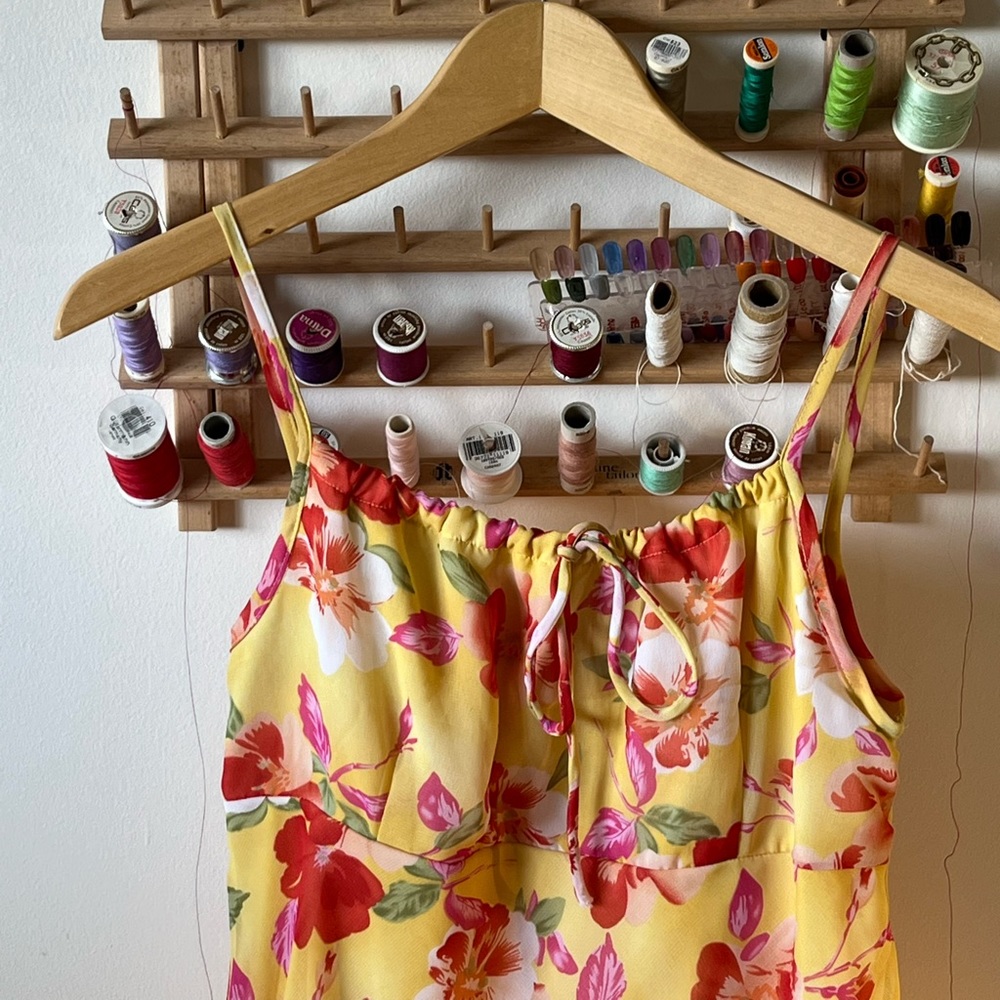 Vintage ruffle bust dress